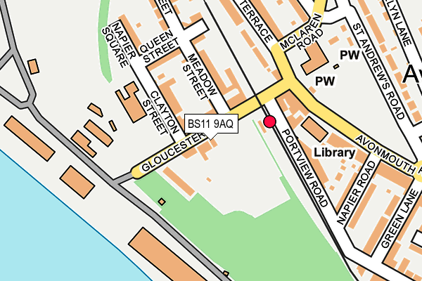 BS11 9AQ map - OS OpenMap – Local (Ordnance Survey)