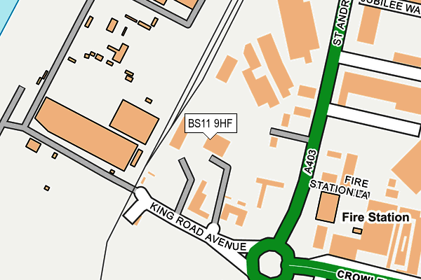 BS11 9HF map - OS OpenMap – Local (Ordnance Survey)