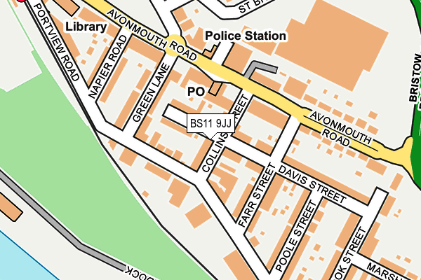 BS11 9JJ map - OS OpenMap – Local (Ordnance Survey)