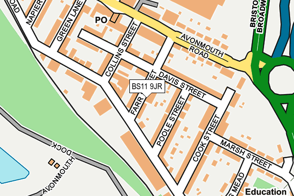 BS11 9JR map - OS OpenMap – Local (Ordnance Survey)