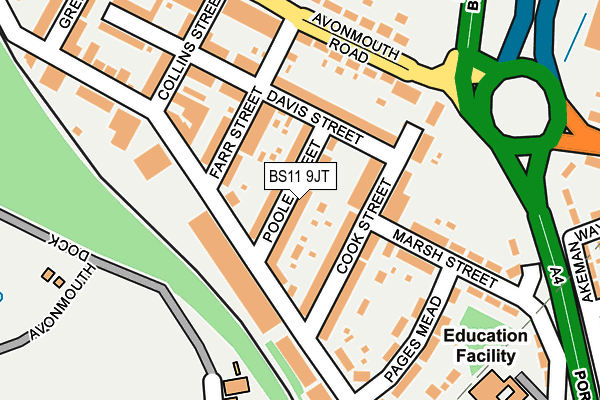 BS11 9JT map - OS OpenMap – Local (Ordnance Survey)