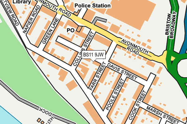 BS11 9JW map - OS OpenMap – Local (Ordnance Survey)