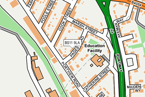 BS11 9LA map - OS OpenMap – Local (Ordnance Survey)