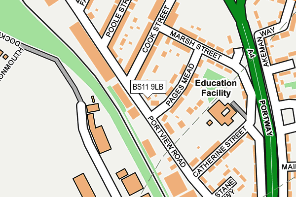 BS11 9LB map - OS OpenMap – Local (Ordnance Survey)