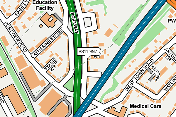 BS11 9NZ map - OS OpenMap – Local (Ordnance Survey)