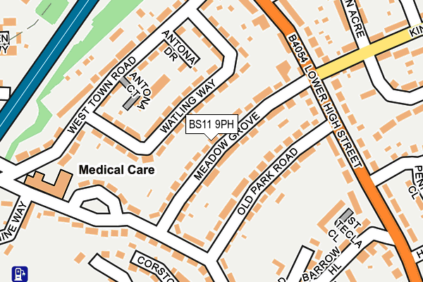 BS11 9PH map - OS OpenMap – Local (Ordnance Survey)