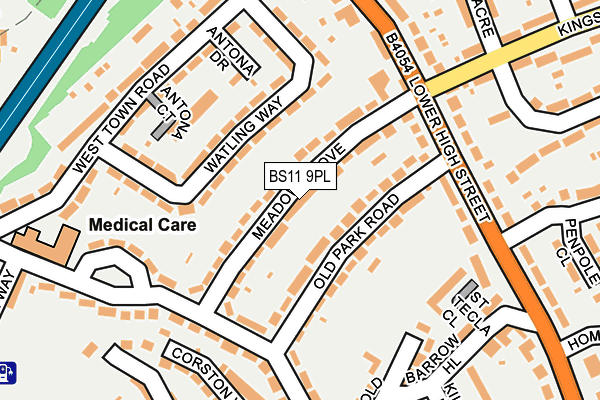 BS11 9PL map - OS OpenMap – Local (Ordnance Survey)