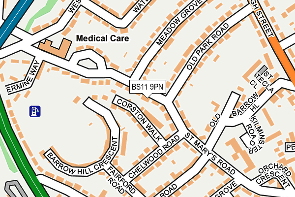 BS11 9PN map - OS OpenMap – Local (Ordnance Survey)