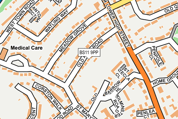 BS11 9PP map - OS OpenMap – Local (Ordnance Survey)