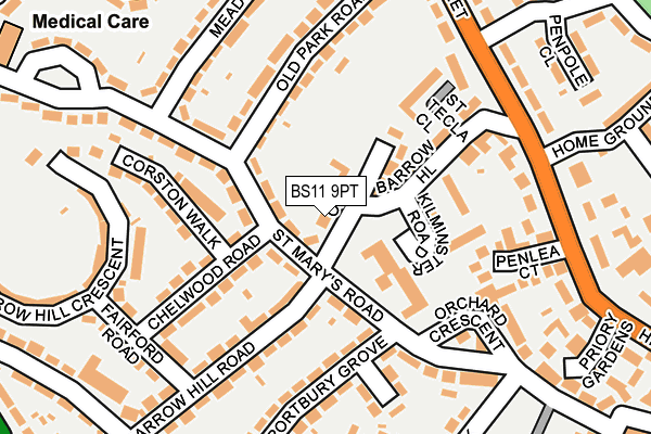 BS11 9PT map - OS OpenMap – Local (Ordnance Survey)