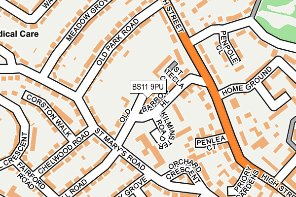 BS11 9PU map - OS OpenMap – Local (Ordnance Survey)
