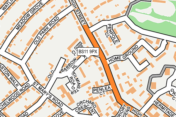 BS11 9PX map - OS OpenMap – Local (Ordnance Survey)