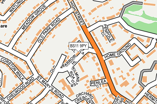 BS11 9PY map - OS OpenMap – Local (Ordnance Survey)