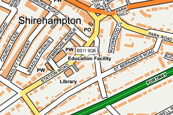 BS11 9QB map - OS OpenMap – Local (Ordnance Survey)