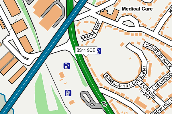 BS11 9QE map - OS OpenMap – Local (Ordnance Survey)