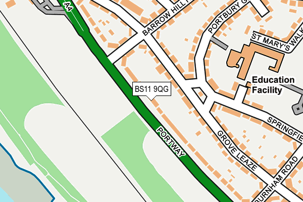 BS11 9QG map - OS OpenMap – Local (Ordnance Survey)
