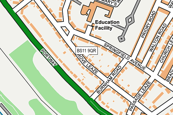 BS11 9QR map - OS OpenMap – Local (Ordnance Survey)