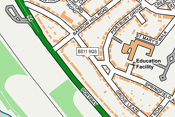 BS11 9QS map - OS OpenMap – Local (Ordnance Survey)