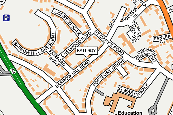 BS11 9QY map - OS OpenMap – Local (Ordnance Survey)