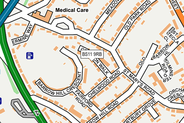 BS11 9RB map - OS OpenMap – Local (Ordnance Survey)