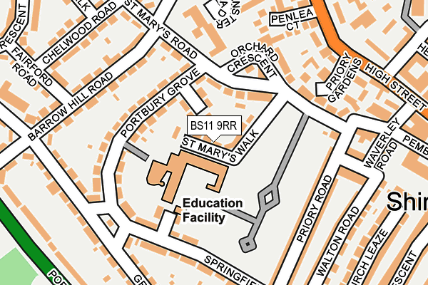 BS11 9RR map - OS OpenMap – Local (Ordnance Survey)