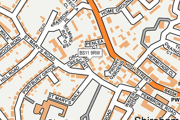 BS11 9RW map - OS OpenMap – Local (Ordnance Survey)