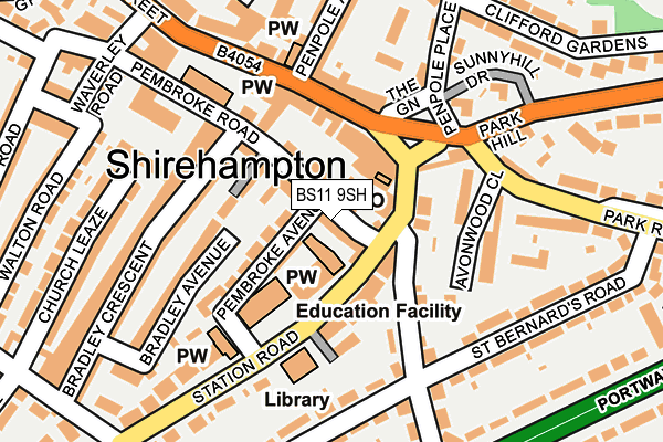 BS11 9SH map - OS OpenMap – Local (Ordnance Survey)