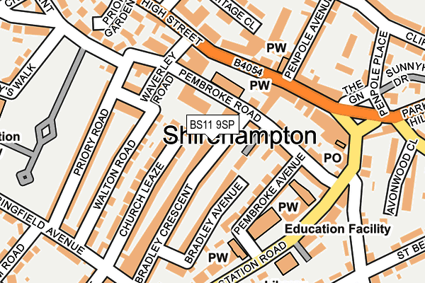 BS11 9SP map - OS OpenMap – Local (Ordnance Survey)