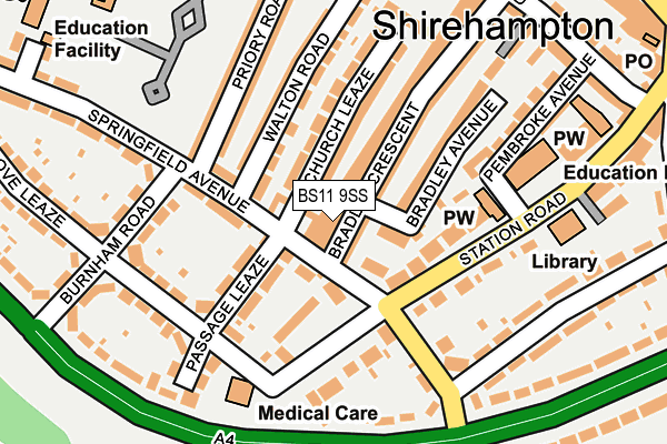 BS11 9SS map - OS OpenMap – Local (Ordnance Survey)