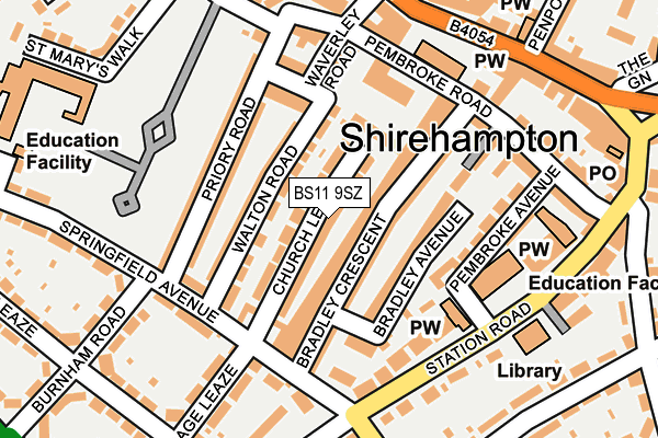 BS11 9SZ map - OS OpenMap – Local (Ordnance Survey)
