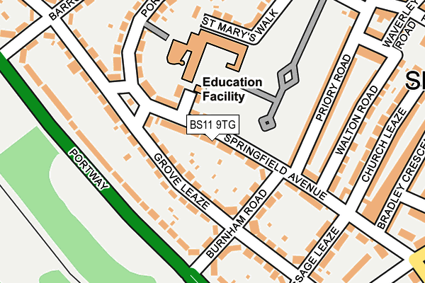 BS11 9TG map - OS OpenMap – Local (Ordnance Survey)