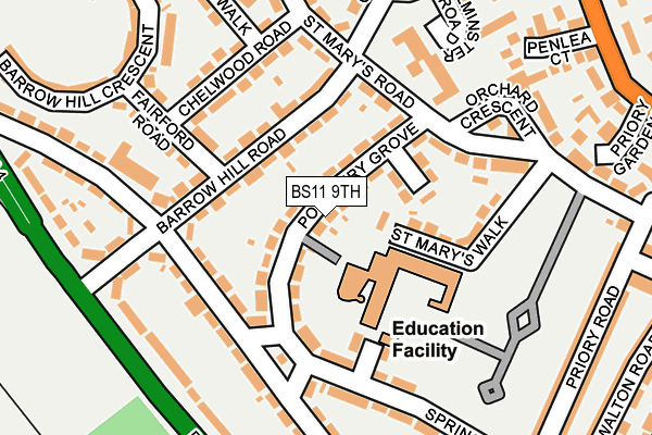BS11 9TH map - OS OpenMap – Local (Ordnance Survey)