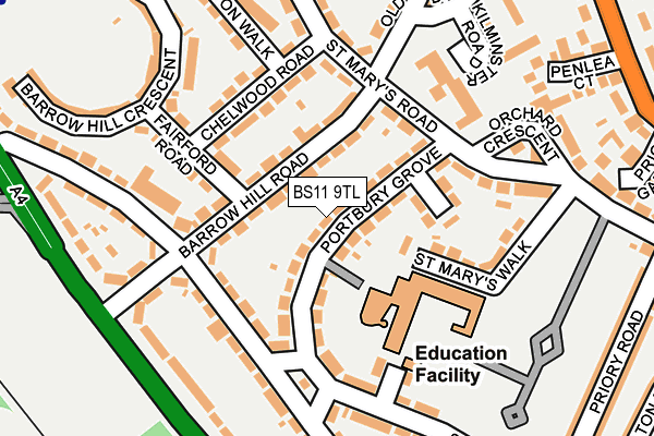 BS11 9TL map - OS OpenMap – Local (Ordnance Survey)