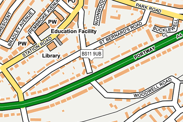 BS11 9UB map - OS OpenMap – Local (Ordnance Survey)