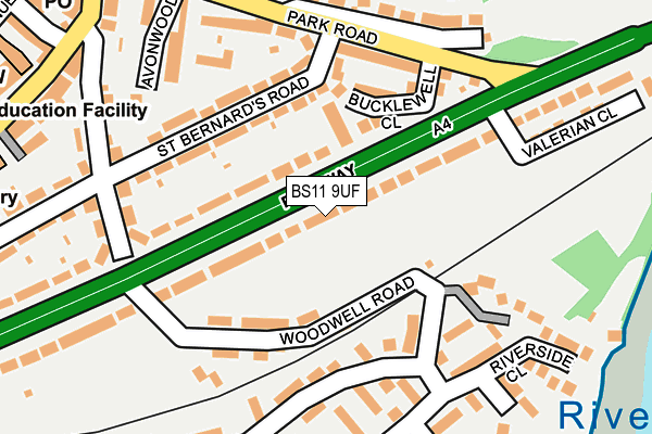 BS11 9UF map - OS OpenMap – Local (Ordnance Survey)