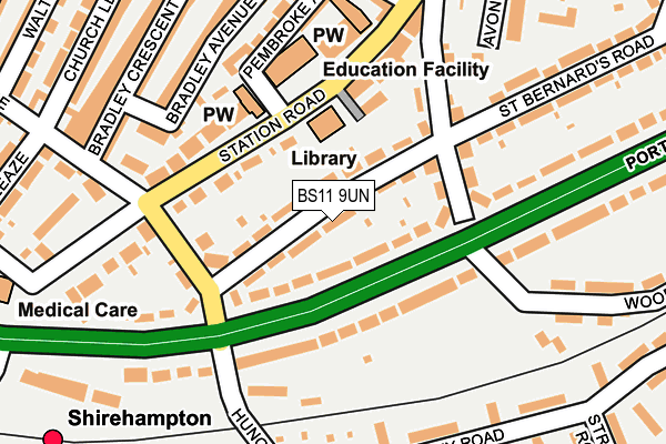 BS11 9UN map - OS OpenMap – Local (Ordnance Survey)
