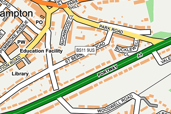 BS11 9US map - OS OpenMap – Local (Ordnance Survey)