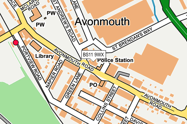 BS11 9WX map - OS OpenMap – Local (Ordnance Survey)