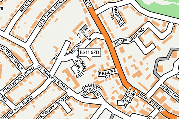 BS11 9ZD map - OS OpenMap – Local (Ordnance Survey)
