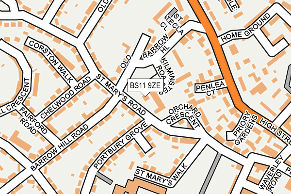 BS11 9ZE map - OS OpenMap – Local (Ordnance Survey)