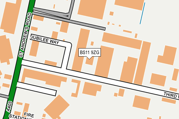 BS11 9ZG map - OS OpenMap – Local (Ordnance Survey)