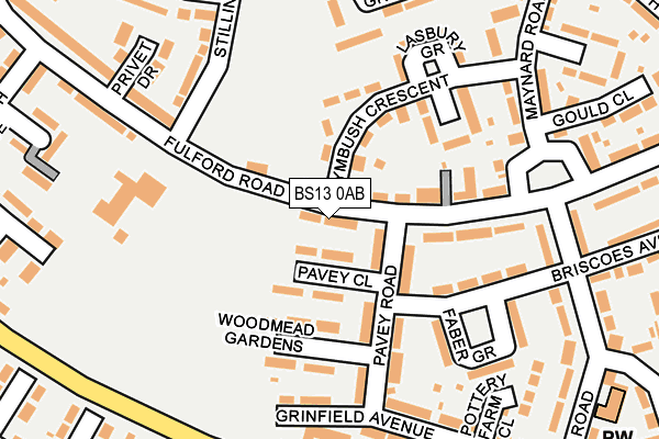 BS13 0AB map - OS OpenMap – Local (Ordnance Survey)