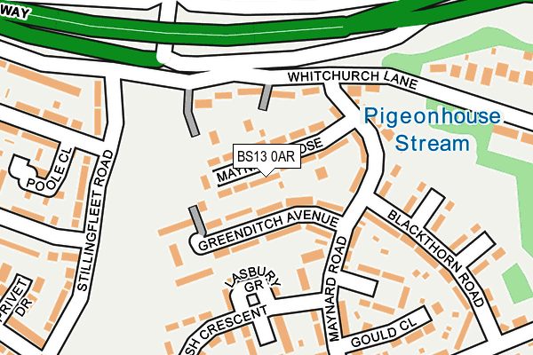 BS13 0AR map - OS OpenMap – Local (Ordnance Survey)