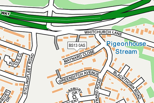 BS13 0AS map - OS OpenMap – Local (Ordnance Survey)