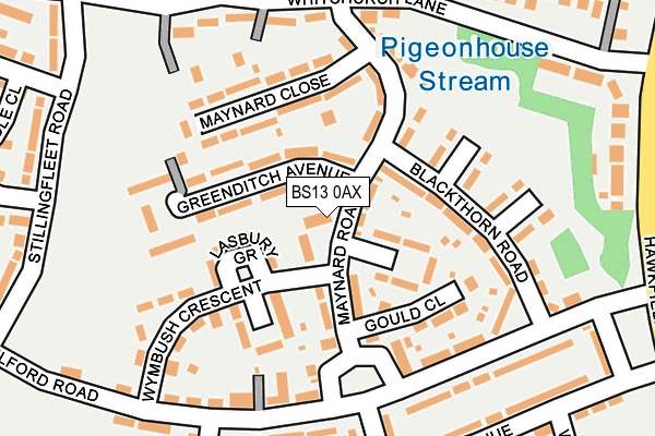 BS13 0AX map - OS OpenMap – Local (Ordnance Survey)