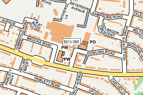 BS13 0BD map - OS OpenMap – Local (Ordnance Survey)