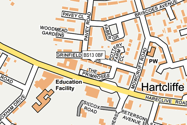 BS13 0BF map - OS OpenMap – Local (Ordnance Survey)