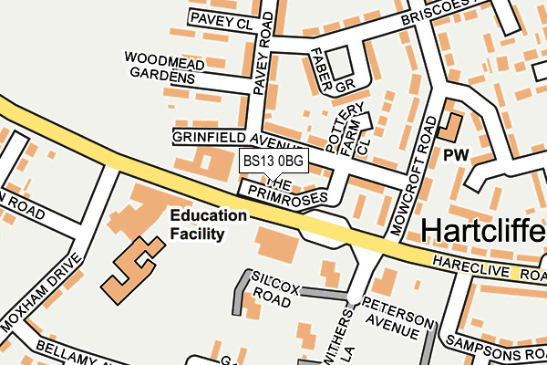 BS13 0BG map - OS OpenMap – Local (Ordnance Survey)