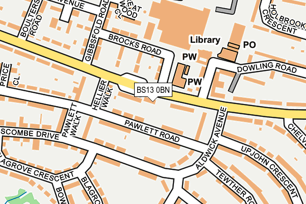 BS13 0BN map - OS OpenMap – Local (Ordnance Survey)