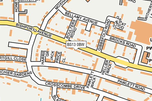 BS13 0BW map - OS OpenMap – Local (Ordnance Survey)
